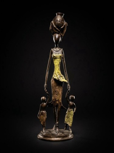 Bronze figur afrika - bronze,