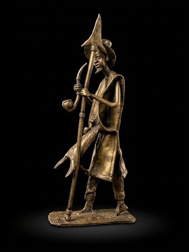 Alte afrikanische bronzefigur - alte,